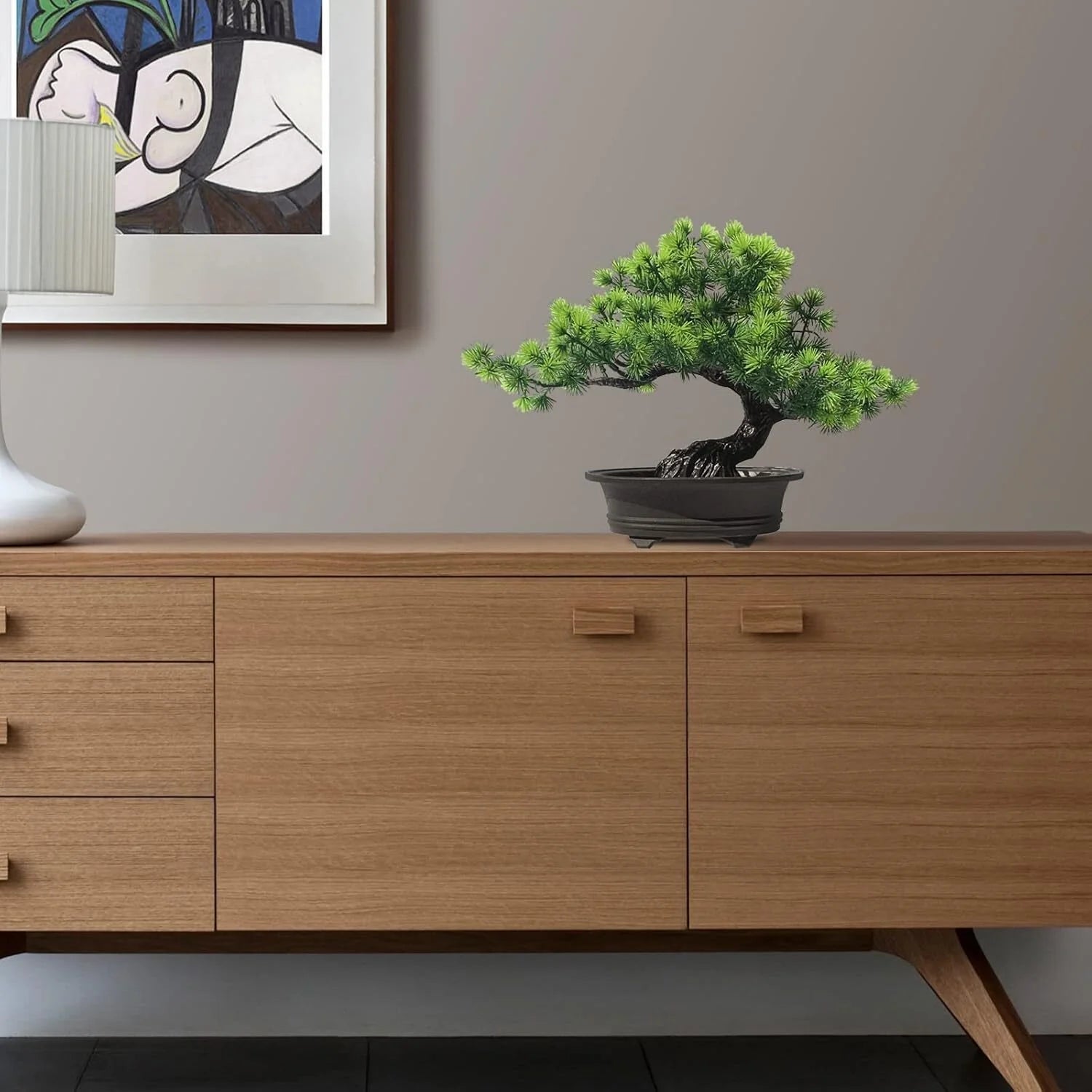 Artificial Plants,Greenery Bonsai, Room Decor Fake Bonsai Tree for Home Decor Indoor Bookshelf Office Desk Bathroom Farmhouse Decor, Tall 9.5"